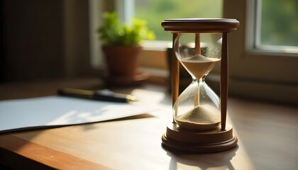 hourglass on the table