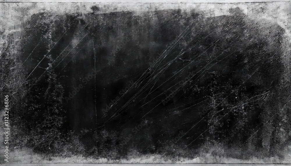 Aufkleber Textured Black and White Grunge Background with Vintage Scratches, Distressed Patterns, and Subtle Noise for Design Projects, Abstract Art, or Creative Text Overlays in Retro Aesthetic Themes