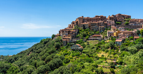 Fototapeta premium The beautiful village of Pisciotta, in the Cilento region of Campania. Italy.