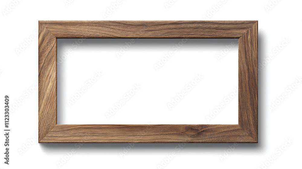 Poster a wooden picture frame with an empty space for an image or artwork.