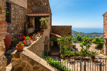 The beautiful village of Pollica, in the Cilento region of Campania. Italy.