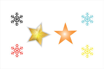 Colorful Stars and Snowflakes Design &ndash; Festive Seasonal Graphic