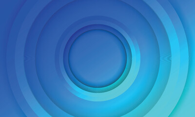 Obraz premium Abstract 3D circle papercut layer gradient background blue color