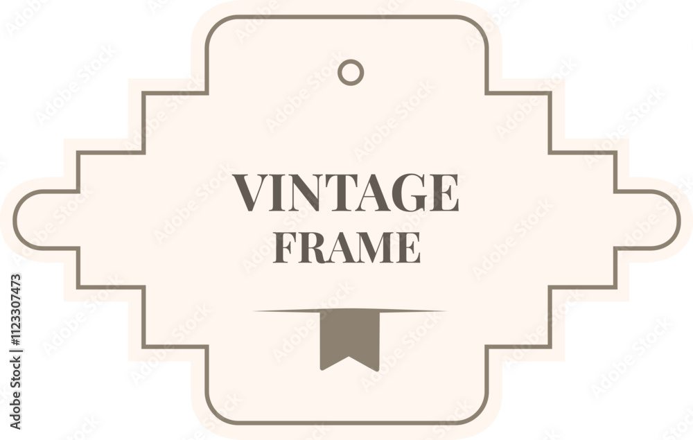 Poster vintage frame featuring ornate borders and a ribbon accent, creating a timeless and elegant design i