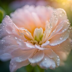Fototapeta premium Close-up of a soft pink peony flower