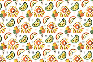 Ice Cream and Lemon Seamless Pattern