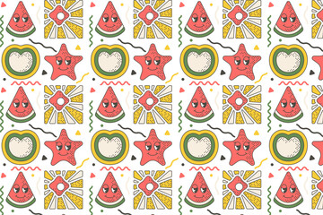 watermelon slice and summer pattern design