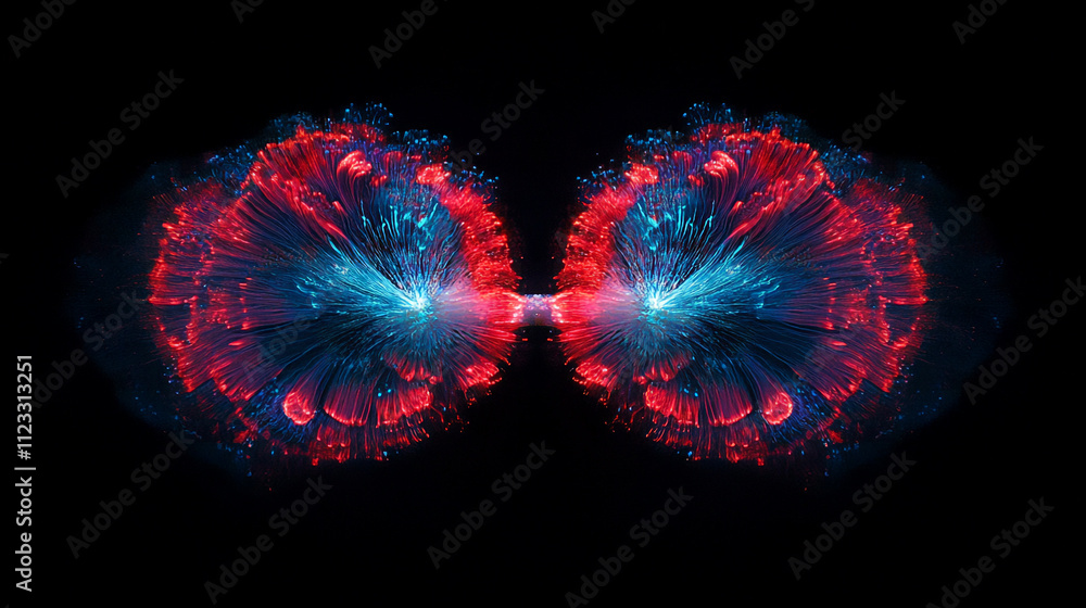 Poster colorful abstract representation of energy waves in a dark background setting