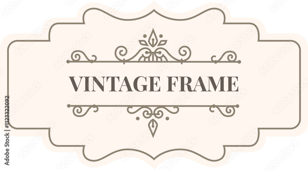 Poster vintage frame with elegant ornaments, creating a sophisticated and retro design, perfect for adding 