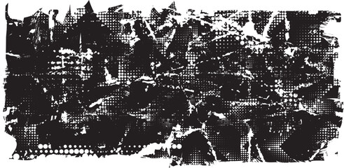 Grunge textured banner with rough edges. Halftone dots texture. Overlay grunge texture . Simply place texture over any object to create grunge effect . Banner with scratched surface for your design. 