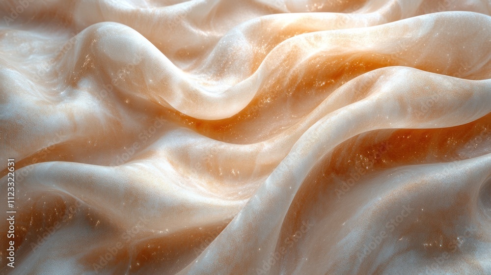 Poster Abstract fabric texture with soft waves and warm tones.