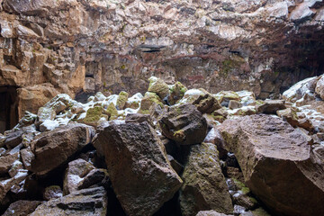 Iceland lava tunnels 2024 stock photo