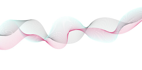 Abstract digital stylized colorful curved wavy line art element for design white Striped line texture background. Vector illustration.
