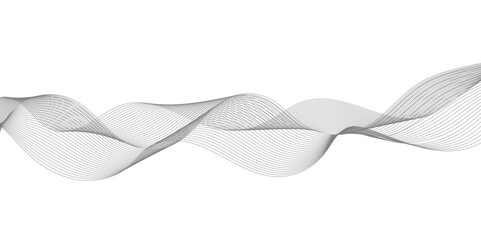 Fototapeta premium grey and white wavy striped line soft smooth light glowing wave line dynamic texture isolated on white background design. . Vector illustration.