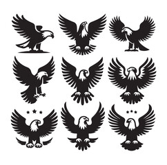Obraz premium Eagle bird icon Silhouette vector illustration