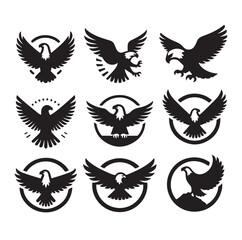 Obraz premium Eagle bird icon Silhouette vector illustration