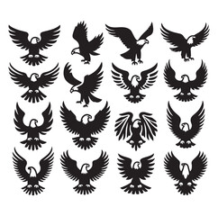 Obraz premium Eagle bird icon Silhouette vector illustration