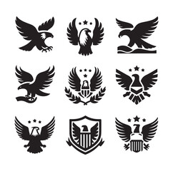 Fototapeta premium Eagle bird icon Silhouette vector illustration