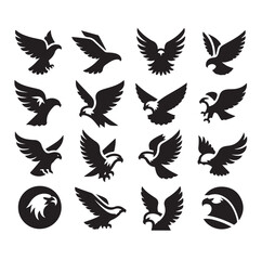 Obraz premium Eagle bird icon Silhouette vector illustration