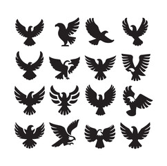 Obraz premium Eagle bird icon Silhouette vector illustration