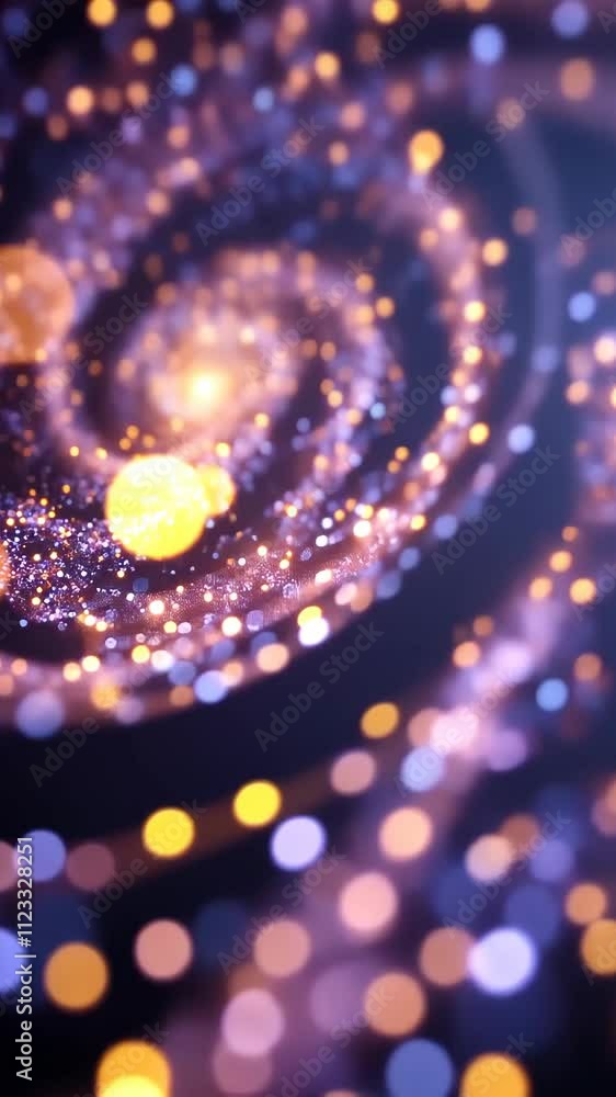 Aufkleber colorful abstract galaxy swirl with luminous orbs and sparkling particles in a cosmic setting