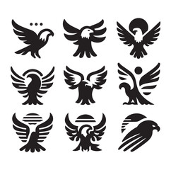 Obraz premium Eagle bird icon Silhouette vector illustration