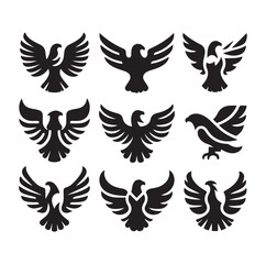Obraz premium Eagle bird icon Silhouette vector illustration