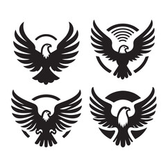 Obraz premium Eagle bird icon Silhouette vector illustration