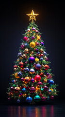 Fototapeta premium SNSで使える縦長のクリスマスツリー