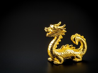 Obraz premium A professional studio shot of a gold-plated dragon and phoenix statue
