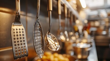 Cooking Utensils in a Modern Kitchen Setting