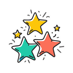 new year s stars vector icon, new year vector illustration - simple illustration of new year s stars, symbolizing holiday celebrations and festive spirit, new year flat illustration 