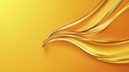 Obraz premium Serenity reflected through a flowing water droplet wave, vibrant orange backdrop, evoking calmness and harmony.