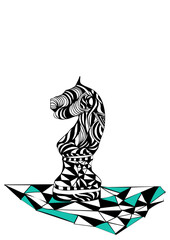 chess horse abstract (White BG)