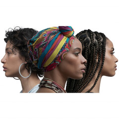 Afro Black Woman PNG Element Mulher negra afro