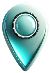 Modern 3D Location Pin Icon - Glossy Gradient Design with Transparent Background, Digital Maps, Branding, and UI Applications