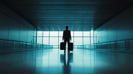 Fototapeta premium Focused entrepreneur discussion at an airportexploring business opportunities in a dynamic environment
