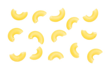 Macaroni isolated on white background