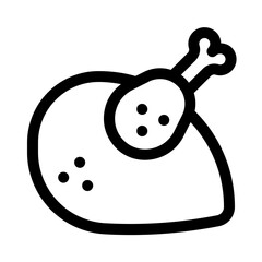 grilled chicken line icon, perfect for user interface project