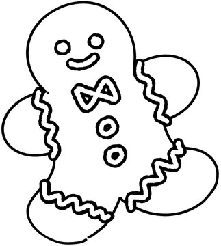 Merry Christmas  cartoon elements outline.