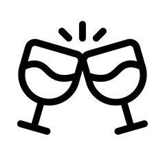 wine toast line icon, perfect for user interface project