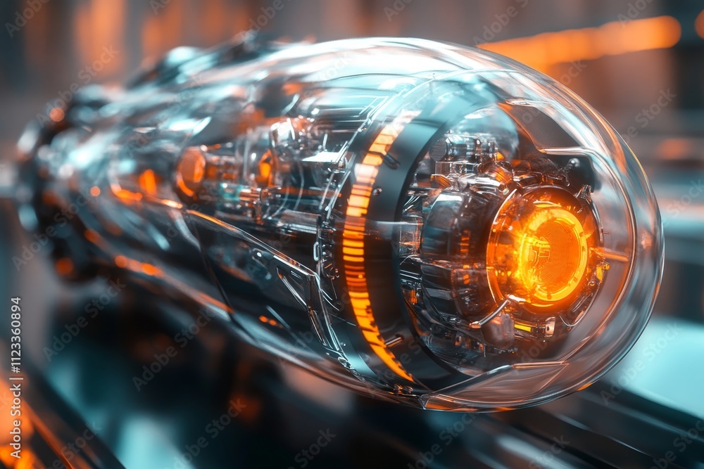 Poster exploring a futuristic technological device a vision of tomorrow s innovation and engineering