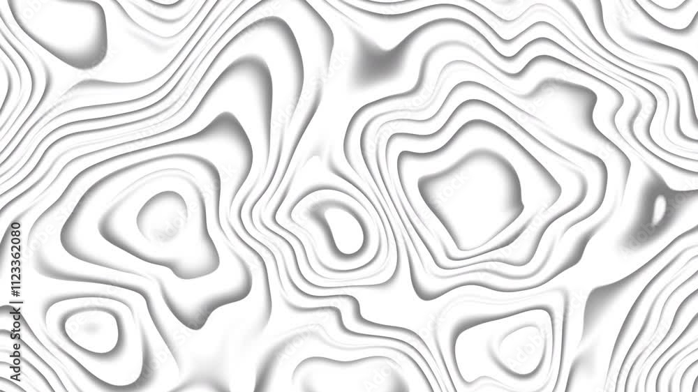 Aufkleber Black and white Seamless Fluid Art Abstract Background. 4k loop animation