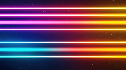Obraz premium A vibrant display of colorful neon lines on a dark background, creating a striking visual effect.
