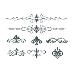 Elegant Vintage Ornamental Flourishes and Decorative Design Elements Set