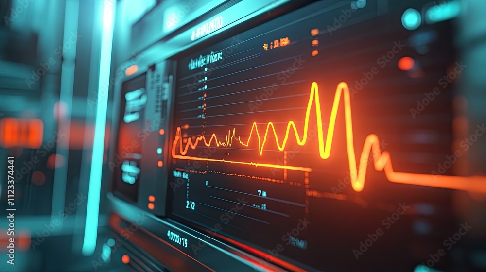 Poster digital heartbeat monitor with graph and data visualization display