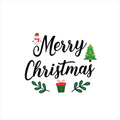 Merry Christmas Lettering Vector for Greeting Cards and Banners
