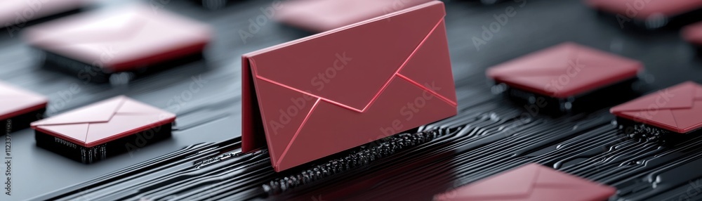 Aufkleber a collection of elegant red envelopes sits atop a dark, textured surface, emphasizing a theme of com