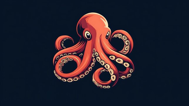 Creative octopus illustration mascot logo branding modern design