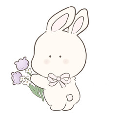 Obraz premium Cute bunny rabbit cartoon 